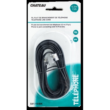 Phone Line Cord Black 15 foot