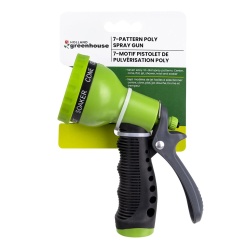 7 pattern poly hose spray nozzle - cone, center, flat, jet, shower, mist, soaker