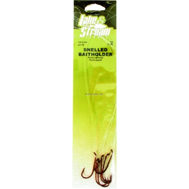Eagle Claw 13010-002 Lake & Stream Snelled Hook, Size 2, Baitholder