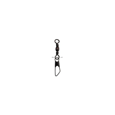 Eagle Claw Q01042-007 Barrel Swivel w/ Safety Snap, Black, Size 7, 20