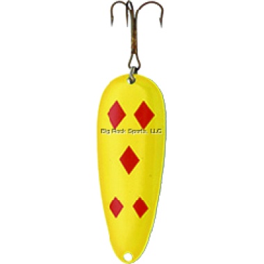 Lucky Strike X-B1400-26 Devil Bait Spoon- 2.5, 2/5oz, Y/Red Dia.