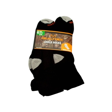 Ankle Socks Men's 6pk. Black Realtree