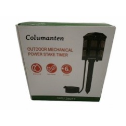 Outdoor Mechanical Power Stake Timer 6 Outlets 6' Cord Columanten