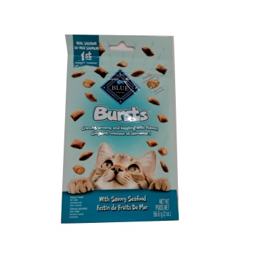 Cat Treats Bursts W/Savoury Seafood 56.6g. The Blue Buffalo Co. (endcap)