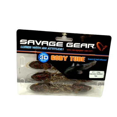 Hollow Tube Lure Watermelon Red Black Flake 3 1/2 - 1/4oz. Savage Gear