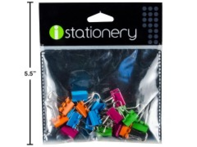 Binder clips 18 pc Assorted colours