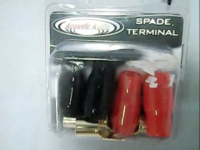 Spade terminal 4 gauge gold 4 pc