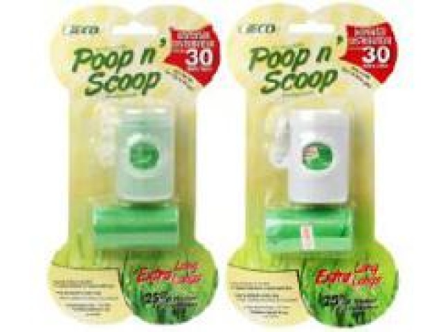 poop \'n scoop bag dispenser with 30 bags