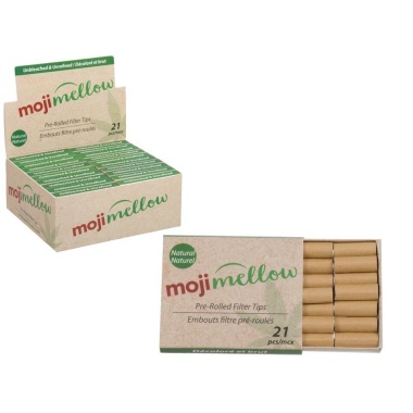 Filter Tips, Pre-Rolled 21-PC Printed Box, 20/DSP Moji Mellow