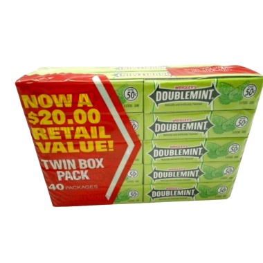 Wrigley's Gum Twin Box Pack 40pcs. Double Mint (Or B/U $0.29ea.)
