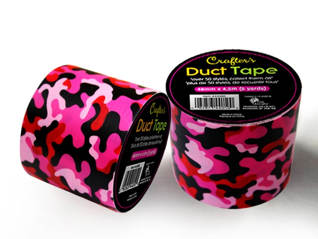 Crafters Duct Tape, Pink Camo 48mm x 4.5M (5 Yards) Time 4 Crafts