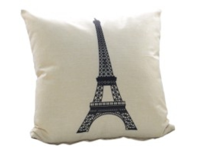 Cushion outdoor water resistant 18x18 inch - eiffel tower