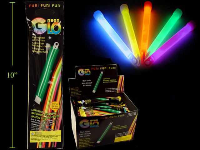 Neon Glo 6 Light Stick & Necklace, 5 col., foil pack\