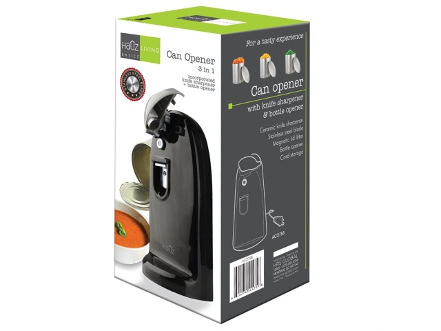 3 in 1 electric Can Opener - Black