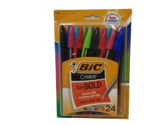 Ball Pens 24pk. Ass't Colours Bic Cristal Xtra Bold