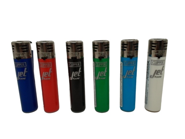 Jet Flame Lighter Refillable Assorted Colours Clipper