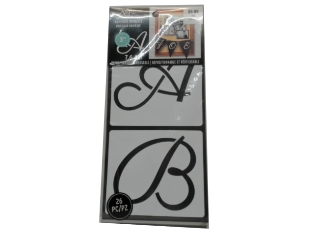 Adhesive Stencils 3  Cursive 26pcs.\