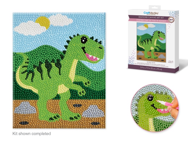 Craft Medley Kit: DIY Diamond Painting Kit C) T-Rex