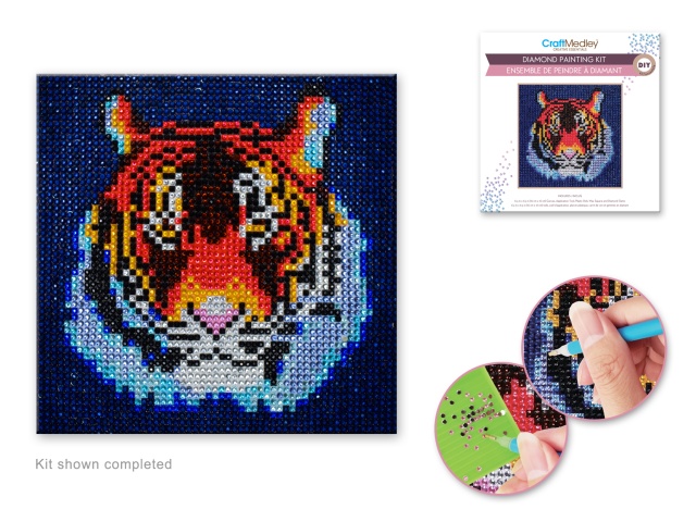 Craft Medley Kit: DIY Diamond Painting Kit E) Tiger