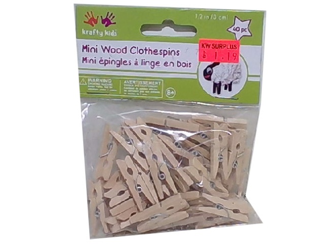 Craftwood 1 3/16 Mini Clothespins Natural 40pk.\