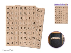 Paper Craft Stickers: 15x20cm Chipboard Letters x112 2x2cm 2sheets