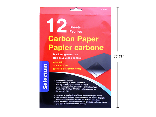 CARBON PAPER 11X8.5 12 SHTS/PKG, BLACK COLOUR\