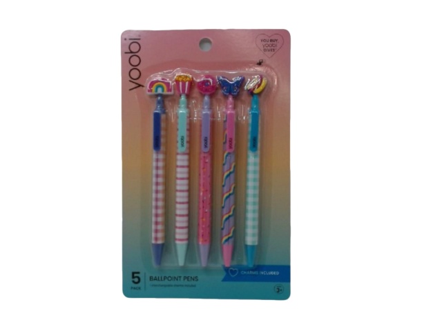 Ballpoint Pens 5pk. Enchanted Dreams w/Charms Yoobi