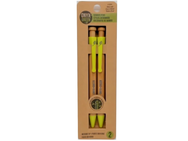 Bamboo Pens 2pk. Blue Ink Onyx Green