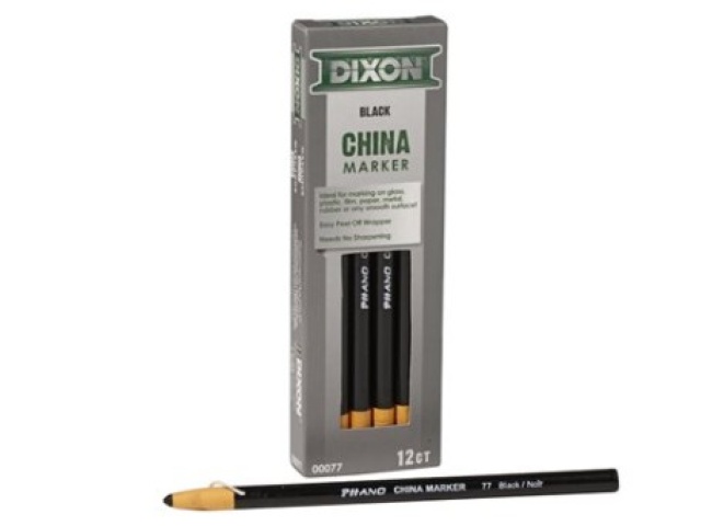 China markers 12pk - paper wrapped black