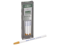 China markers 12pk- paper wrapped white