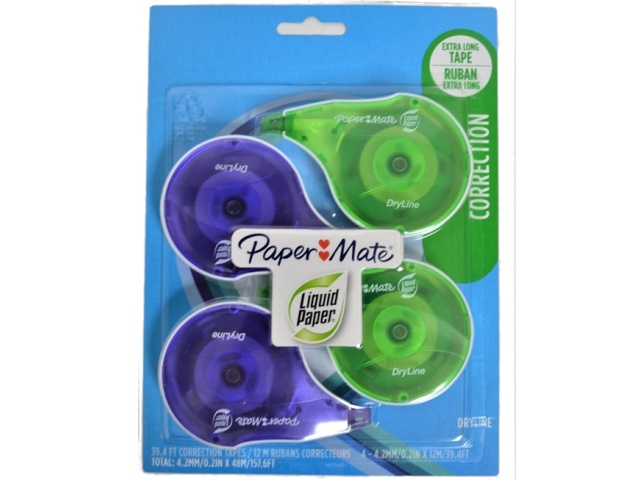 PAPERMATE 4PK LIQUID PAPER CORRECTION TAPE