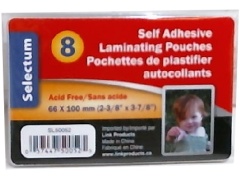 Self Adhesive Laminating Sheets 66x100mm. 8/pk.