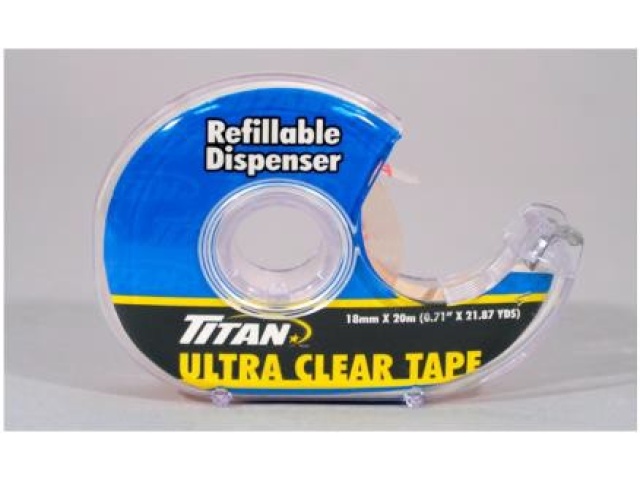 Tape in dispenser titan ultra clear 18mmx20m