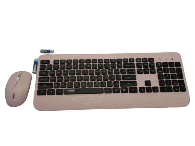 Wireless Keyboard & Mouse Set Rose Colour w/Batteries (display)