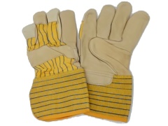 Work Gloves Grain Leather Fleece Lined 4 Gauntlet