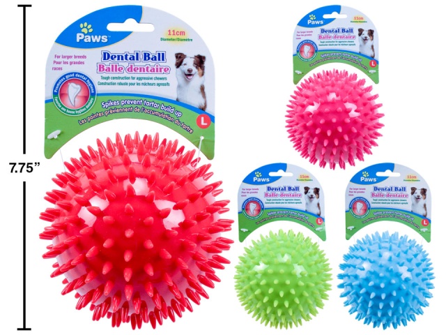 Round Dental Ball, 4.3 Dia. 4 colours - Paws\