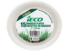 iECO 7 BAGASSE PLATE 15/PK