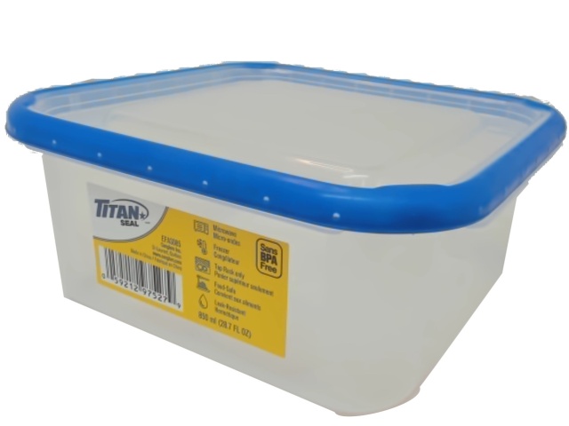 Titan seal short square food container 850ml