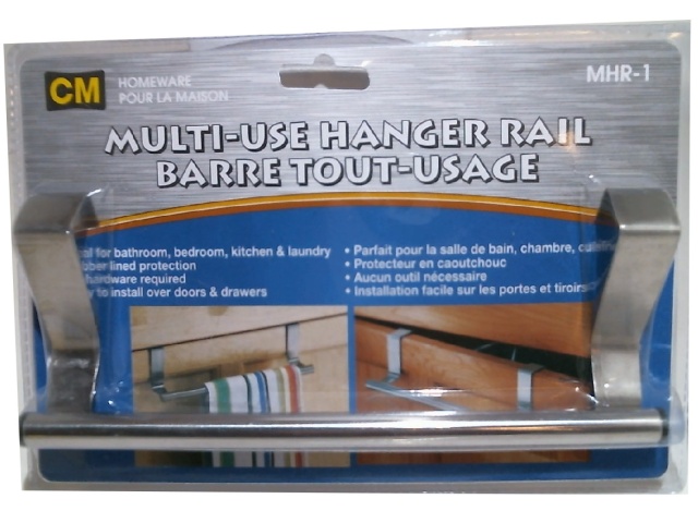 Hanger rail multi-use clips to cupboard doors