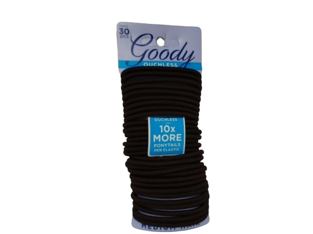 Hair Elastics 30pk. Chocolate Cake Brown Medium Hair Goody