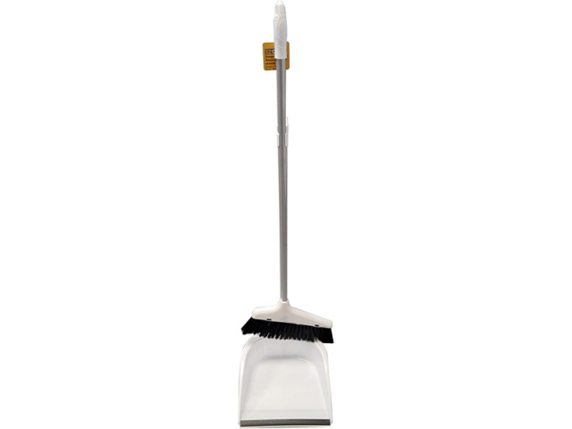 Dustpan Long Handle & Broom with Rubber Blade