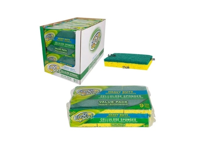 Sponge Heavy Duty 9 Pack Fresh Start