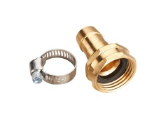 Brass Hose Coupling Female 5/8 inch with hose Clamp