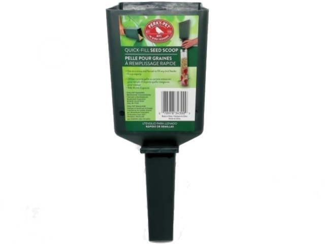 Seed Scoop Quick Fill Green Plastic Perky Pet