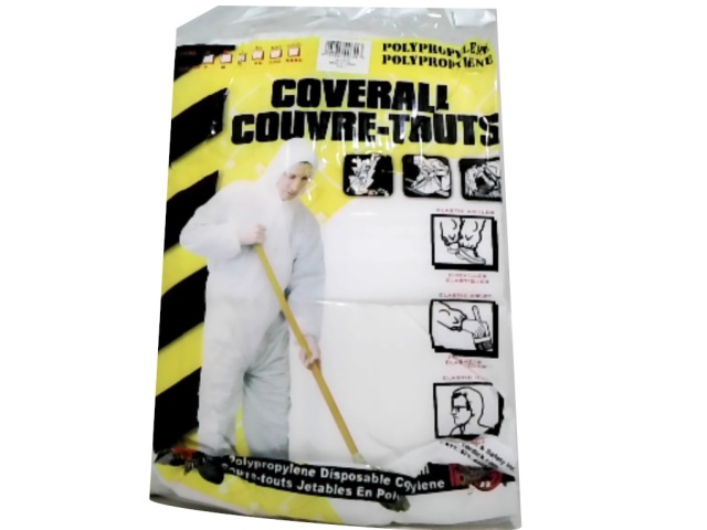 Disposable Coverall Polypropylene Large w/Hood