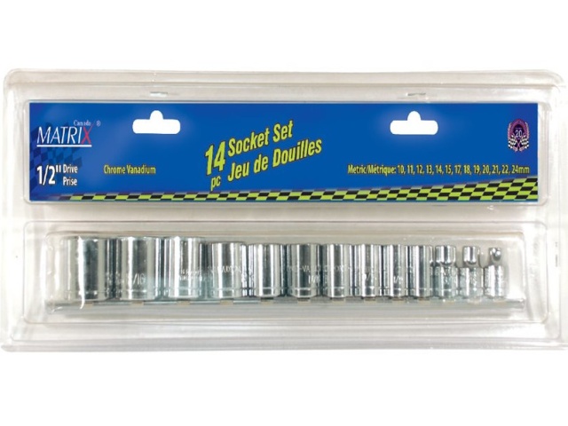 14 Pc 3/8 Shallow Socket Set Metric\