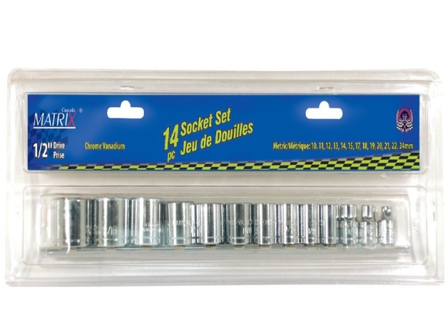 14 Pc 3/8 Shallow Socket Set Sae\