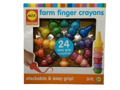 Farm Finger Easy Grip Crayons 24pk. Stackable Alex Discover