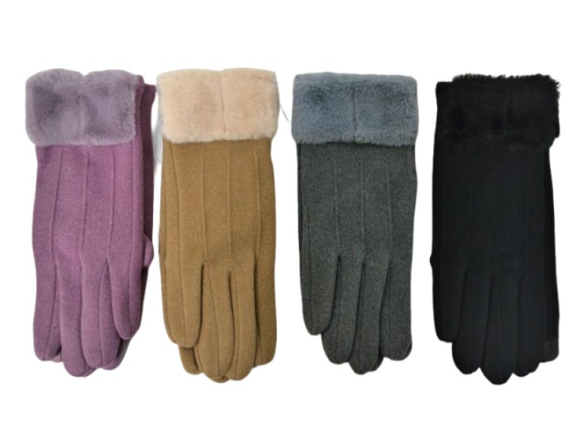 LADIES FLEECE GLOVES ASST\'D COLORS