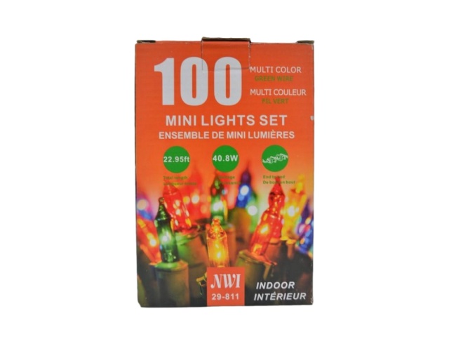 MINI LIGHT 100LT INDOOR MULTI COLOR BULB 22.95FT LENGTH